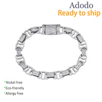 Interlockende Micro-Pave CZ Cuban Link Unisex Armband 925 Sterling Zilver Nikkelvrij Hiphop Sieraden voor Valentijnscadeau