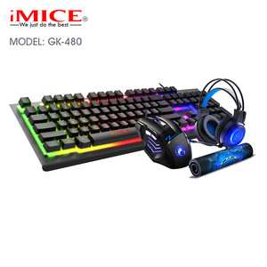 <span class=keywords><strong>Clavier</strong></span> et souris de jeu mécaniques RGB <span class=keywords><strong>IMICE</strong></span> GK-490 4-en-1, rétroéclairage RGB, 104 touches, 3200 DPI, filaire pour PC/ordinateur portable - Product Image 5