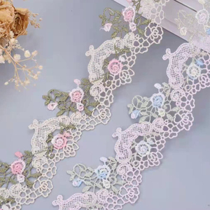 Accessoires vestimentaires en polyester multicolores pour textiles de maison et artisanat décoratif, dentelle brodée soluble à l'eau de 6 cm - Product Image 5