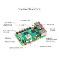 ZYSY pour Raspberry Pi 5 Modèle 4 Go 8 16 Go RAM BCM2712 Ordinateur Linux Carte de développement 5 Kit IA 5 8 Go