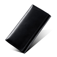 Vintage Gek Paard Echt Lederen Herenportemonnee Lange Drievoudige Vouw Met Meervoudige Clutch Voor Mobiele Telefoons