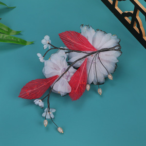 Collection Printemps 2025 – Pince à Cheveux Originale Faite Main Style Antique Haut de Gamme avec Dégradé de Feuille d'Or et Pivoine, Idéale pour Maquillage et Coiffure Hanfu - Product Image 2