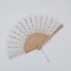 Abanicos Plegables de Tela con Encaje Colorido para Damas, Abanico de Mano Estilo Victoriano Español para Regalo de Boda, Recuerdo de Fiesta, Adorno para Baile - Product Image 4