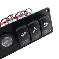 Panneau de commutation à bascule Yuhe 6 gangs - 12V/24V IP65 de qualité marine - Bloc de commutateurs à bascule avec disjoncteurs (réglage LED rétroéclairé, étanche, en acier inoxydable)