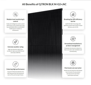 Stock d'entrepôt à Los Angeles, États-Unis - Modules photovoltaïques <span class=keywords><strong>Q</strong></span> <span class=keywords><strong>CELLS</strong></span> BLK M-G2+ 420W 425W 430W 440W entièrement noirs, panneaux solaires de type N - Product Image 4
