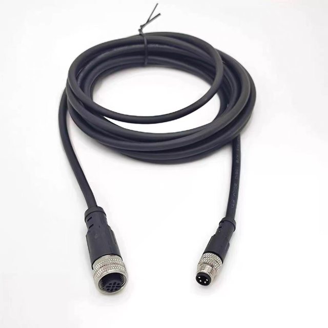M8 to M12 Aviation Plug Sensor Connector 3-core 4p Female Straight Double-ended Waterproof Extension Cable