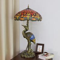 Lampe de table créative de style européen, grande lampe d'art libellule rouge, cadeau de mariage, éclairage artistique, lampe de décoration pour villa et salon