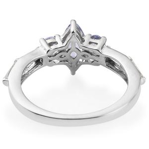 Classic 925 Sterling Silver Jewelry 1.40 Ctw Pear Cut Natural Tanzanite Halo Diamond Zircon CZ <b>Women</b> Wedding <b>Ring</b> - Product Image 2