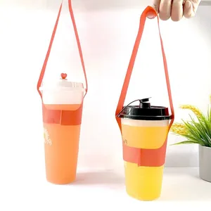 Sac à emporter créatif non tissé personnalisable modèle T pour magasin de boissons avec café jus lait thé tasse unique sac fourre-tout à emporter