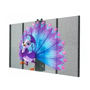 Led görsel kapalı tam renkli şeffaf Led ekran cam Led Video ince Film ekran Led Oem fabrika özelleştirilmiş boyutu toptan