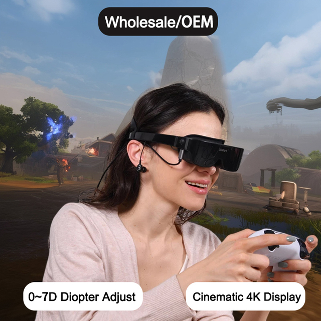 Factory Stock Wholesale All-In-One Set Virtual Reality Head-Mounted 3D Display Smart Glasses Device Headset for Video Games