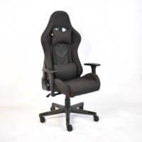 Chaise de bureau inclinable en mousse blanche 22D pour le jeu et le travail, avec coussin de soutien, tissu noir, chaise de jeu confortable