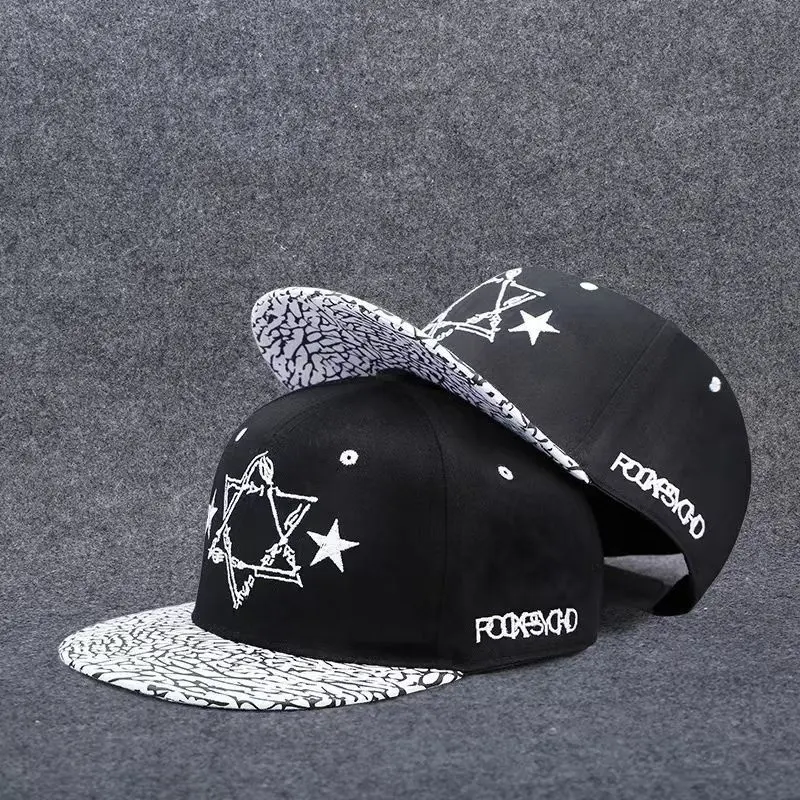 Unisex 6-Panel Katoenen Snapback Cap Met Contrasterende Logo Aangepast 3d Borduurwerk Plat Ontwerp Voor Hip-Pop Stijl