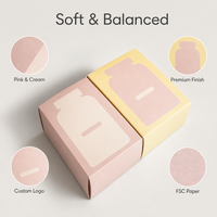   Boîte d'emballage de compléments alimentaires rose clair écologique avec logo personnalisé, boîte de capsules nutritionnelles de qualité supérieure pour vitamines et protéines pour femmes