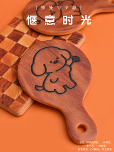 Plato de Pizza de Madera con Diseño de Cachorro Adorable, Cabujón de Resina para Decoración de Cocina en Miniatura, Accesorios Hechos a Mano - Product Image 5