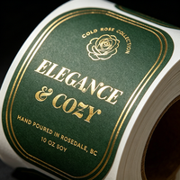Étiquettes autocollantes personnalisées haut de gamme en vinyle doré, imperméables, respirantes et résistantes à la chaleur pour cosmétiques, parfums et arômes