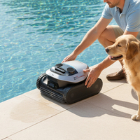 Nettoyeur de piscine robotisé sans fil de qualité supérieure, forte aspiration, respectueux de l'environnement, couverture de 200 m², design élégant, automatique