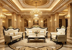OEM ODM Simple Style <strong>Brown</strong> Hand Carved Cherry Solid Wood Living Room Fabric Sectional Sofa With Center Table for Apartment - Product Image 5