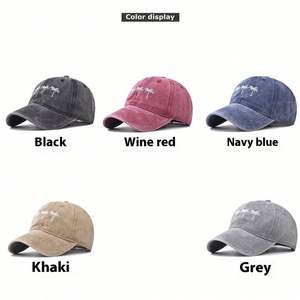Casquette de baseball brodée motif cocotier, style sportif, pour homme et femme, en coton délavé, idéale pour le golf et les activités de plein air - Product Image 2
