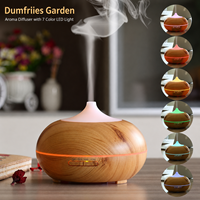 Humidificador con Aroma a Madera Oscura, Difusor de Aceites Esenciales Ultrasónico de 300 ml, Luz Colorida, Silencioso, Difusor de Aire para Habitaciones