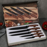 Ensemble de couteaux utilitaires pour la maison en gros, couteau de chef, couteau à désosser, couteau à pain de 8 pouces avec manche en plastique