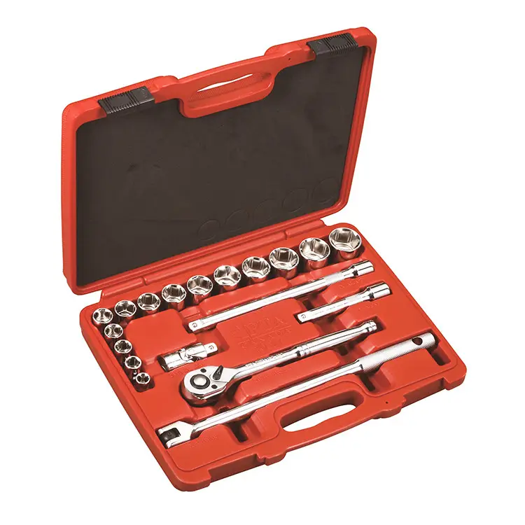 Taiwan Made High Quality Professional 20pcs 1/2" Dr. Socket Set Socket Wrench Set Hand Tool Set