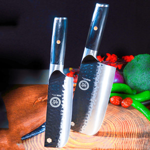 Cuchillo de cocina forjado, cuchillo doméstico afilado, cuchillo para mujer, textura martillada hecha a mano, cuchillo de chef profesional, acero inoxidable - Product Image 1