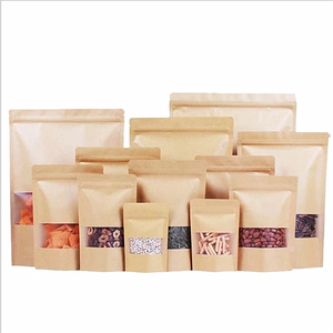 Pochette en papier <span class=keywords><strong>kraft</strong></span> ziplock fermeture marron papier de nourriture de thé de café sac d'emballage sac en plastique emballage sacs en papier en gros - Product Image 2