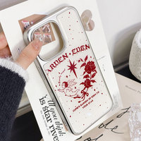 Coque de téléphone en résine époxy pour iphone16 16pro/promax 15 15promax/14Promax/14pro 14/13 13pro 12 11 Coque à bords argentés galvanisés