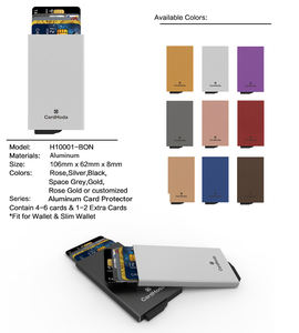 Tarjetero de Aluminio Personalizado, Elegante y Delgado, con Bloqueo RFID, para Bolsillo Delantero, Función Antirrobo, Uso Seguro de Tarjetas de Crédito - Product Image 2