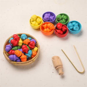 Nuova tendenza Montessori giocattolo in legno colorante palla e tazza educativo gioco e scatola di formazione per l'apprendimento dei bambini - Product Image 3