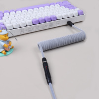 Câble USB-A vers Type-C enroulé FGG pour claviers mécaniques, double gaine personnalisée Aviator, transfert de données ultra-rapide pour le gaming