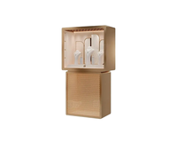 Vitrine d'exposition de bijoux en bois massif avec éclairage LED et verre trempé, couleur/taille personnalisable pour les comptoirs de bijouteries et les magasins