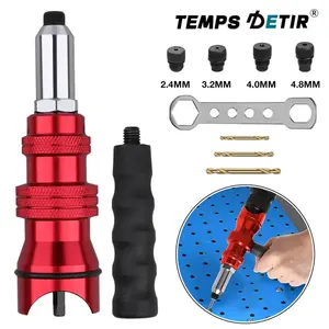 Adaptador para <span class=keywords><strong>Remachadora</strong></span> Eléctrica 2.4mm-3.2mm-4.0mm-4.8mm, <span class=keywords><strong>Remachadora</strong></span> de Remaches Ciegos para Uso Doméstico, Herramientas de Remachado de Aleación de Aluminio, <span class=keywords><strong>Remachadora</strong></span> Inalámbrica - Product Image 2