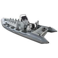 Bateau semi-rigide certifié CE de 23 pieds avec coque en Hypalon/PVC et fibre de verre RIB700 haute vitesse pour les loisirs en famille et la pêche
