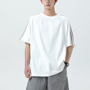 T-shirt en toile polyester/coton pour homme, coupe classique, décontracté, design uni, séchage rapide, respirant, anti-UV, manches courtes - Product Image 2