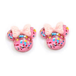 100 piezas de dijes de resina de dibujos animados con cabeza de ratón, cabujones de resina de base plana para decoración de uñas, bricolaje, fundas de teléfono móvil y adornos para lazos de pelo - Product Image 6