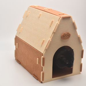 Lit <span class=keywords><strong>de</strong></span> grotte <span class=keywords><strong>de</strong></span> chat en feutre <span class=keywords><strong>de</strong></span> laine fait à la main portable écologique pour animaux <span class=keywords><strong>de</strong></span> compagnie avec logo personnalisé OEM - Product Image 2