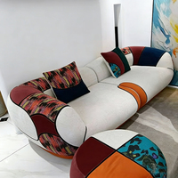 Sofá Moderno para Sala de Estar con Compresión al Vacío, Módulo de Tela de Estilo Antiguo en Línea Recta, Conjunto de Muebles Creativos para Sala de Estar
