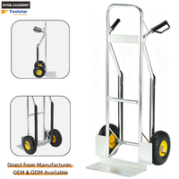 Chariot à main portable en aluminium de 110 kg avec poignée, protections de cadre, roues pneumatiques, personnalisable OEM, léger, pour sacs (Poudre)