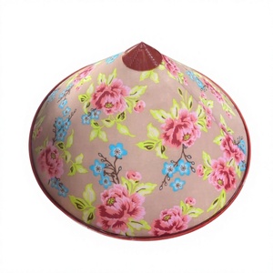 99 GOLD DATA Catarina Hand Painted Natural Grass Casquette Yellow Flower Design Hand Embroidered Traditional Asian <b>Style</b> Unisex - Product Image 3