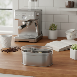 Lata Redonda Kontensan L378 de 1/4 Litro para Té y Café, Envase Metálico de 68x93mm x H60mm, 0.25 Litros con Tapa de Cristal - Product Image 3