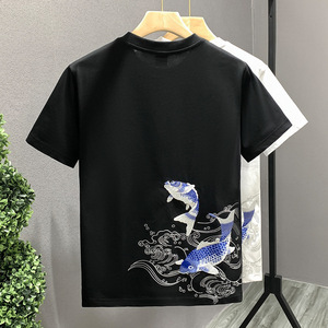 Maglietta Estiva da Uomo con Scollo a O, Ricamo Animale, Stile Cinese, Manica Corta, Viscosa ad Asciugatura Rapida 180-200g/m, Casual Trendy 2026 - Product Image 5