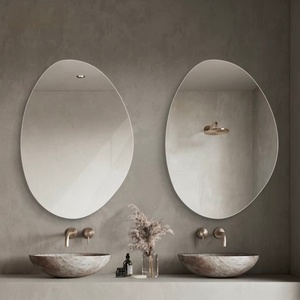 Espejo de Maquillaje de Baño de Vidrio Irregular Dorado Estilo Moderno Vintage, Marco de Aleación de Aluminio, Decoración Personalizada para Sala de Estar, <span class=keywords><strong>Ecoliving</strong></span> - Product Image 6