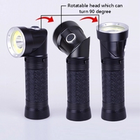 Lampe torche QXMOVING COB à lumière rouge, tête réglable, en aluminium, rechargeable, pour le camping, les situations d'urgence, avec aimant, lampe de travail, réparation automobile