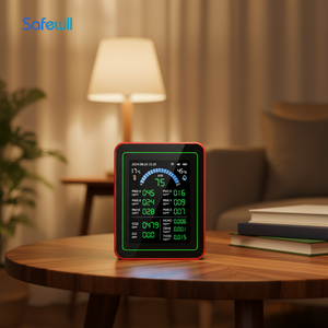 Moniteur de qualité de l'air domestique intelligent WiFi AQI CO2 CO HCHO TVOC C6H8 PM2.5 PM10 PM1.0 PM0.5 PM0.3 Température <span class=keywords><strong>Humidité</strong></span> Écran LCD IP54 - Product Image 5