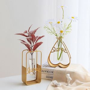 Petit vase en fer forgé pour plantes hydroponiques, arrangement floral, ornements décoratifs, vase en métal pour la maison - Product Image 2
