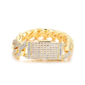 Premium B2B Wholesale VVS Baguette Moissanite Cuban Bracelets S925 Silver <b>Iced</b> <b>Out</b> Miami Curb <b>Chain</b> Hip Hop Jewelry OEM - Product Image 6