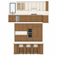 Juego de gabinetes de cocina Shaker con gabinetes bajos, altos y para fregadero para desarrolladores residenciales y contratistas de construcción