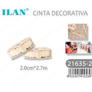 Nastro decorativo Ilan 2,0 cm x 2,7 m, bordo in pizzo bianco per artigianato e decorazioni - Product Image 3